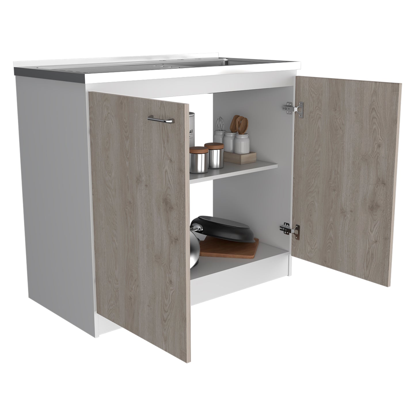 Freestanding Sink Cabinet - 20.5" Wide, Multicolor Engineered Wood