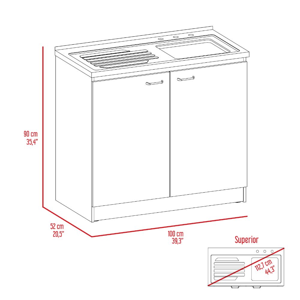 Freestanding Sink Cabinet - 20.5" Wide, Multicolor Engineered Wood