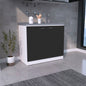 Freestanding Sink, Double Door Cabinet, Two Shelves, White / Black