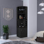 Corner Bar Cabinet, Double Door Cabinet, Glass Rack, Eight Built-in Wine Rack, Black