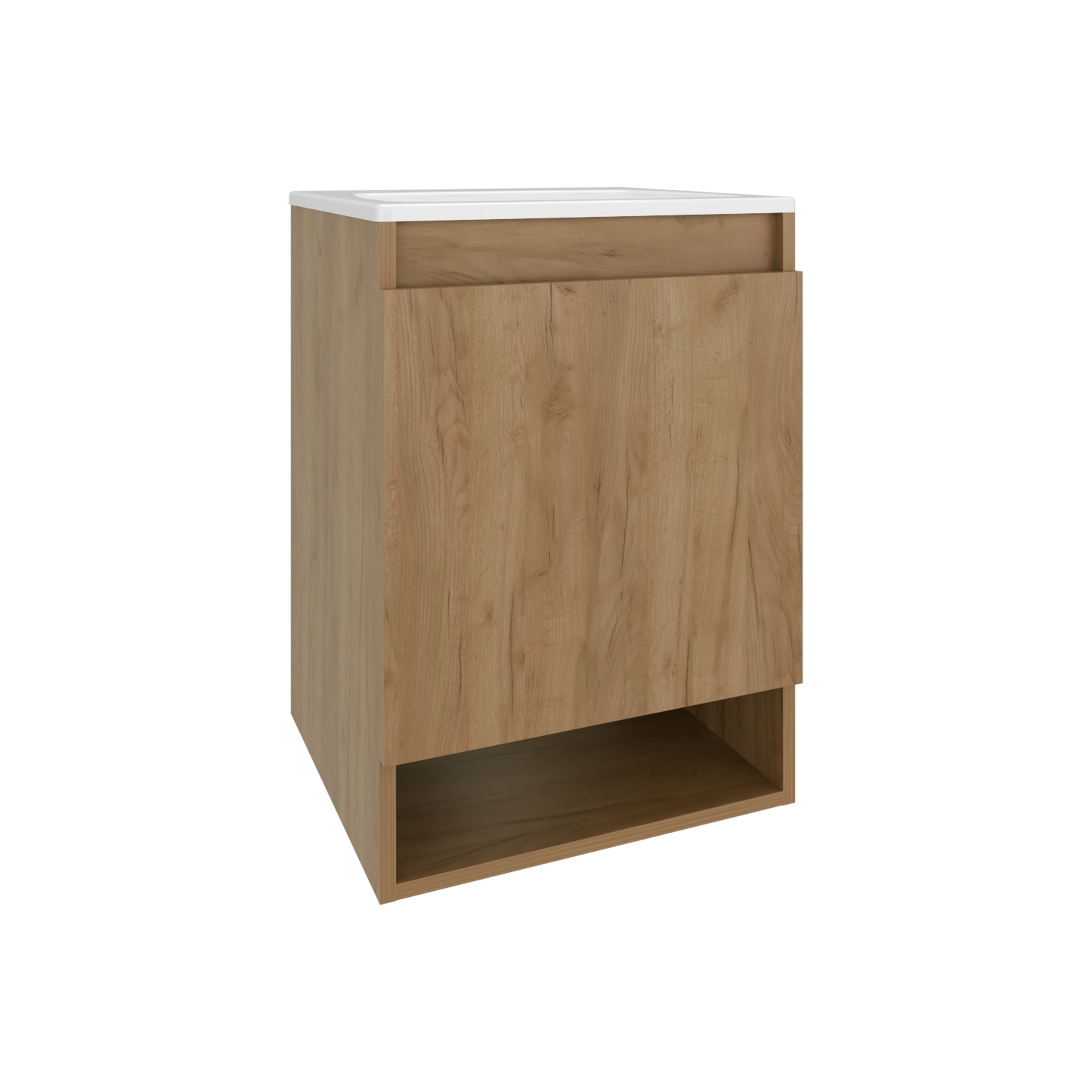 Bathroom Vanity - 24.8" Natural Oak Storage Cabinet