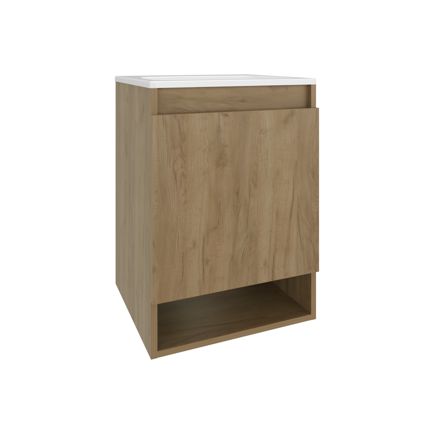 Bathroom Vanity - 24.8" Natural Oak Storage Cabinet