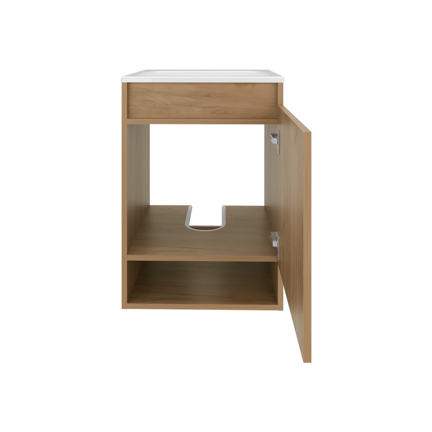 Bathroom Vanity - 24.8" Natural Oak Storage Cabinet