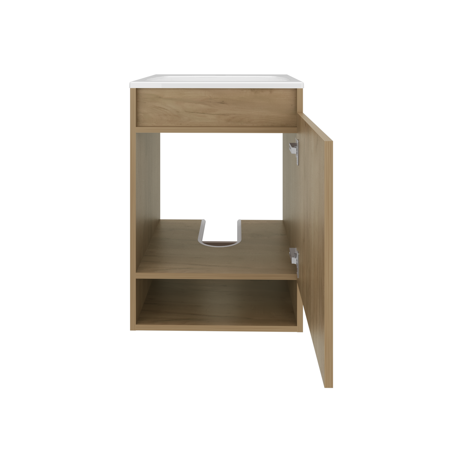 Bathroom Vanity - 24.8" Natural Oak Storage Cabinet