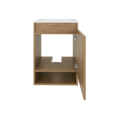 Bathroom Vanity - 24.8" Natural Oak Storage Cabinet