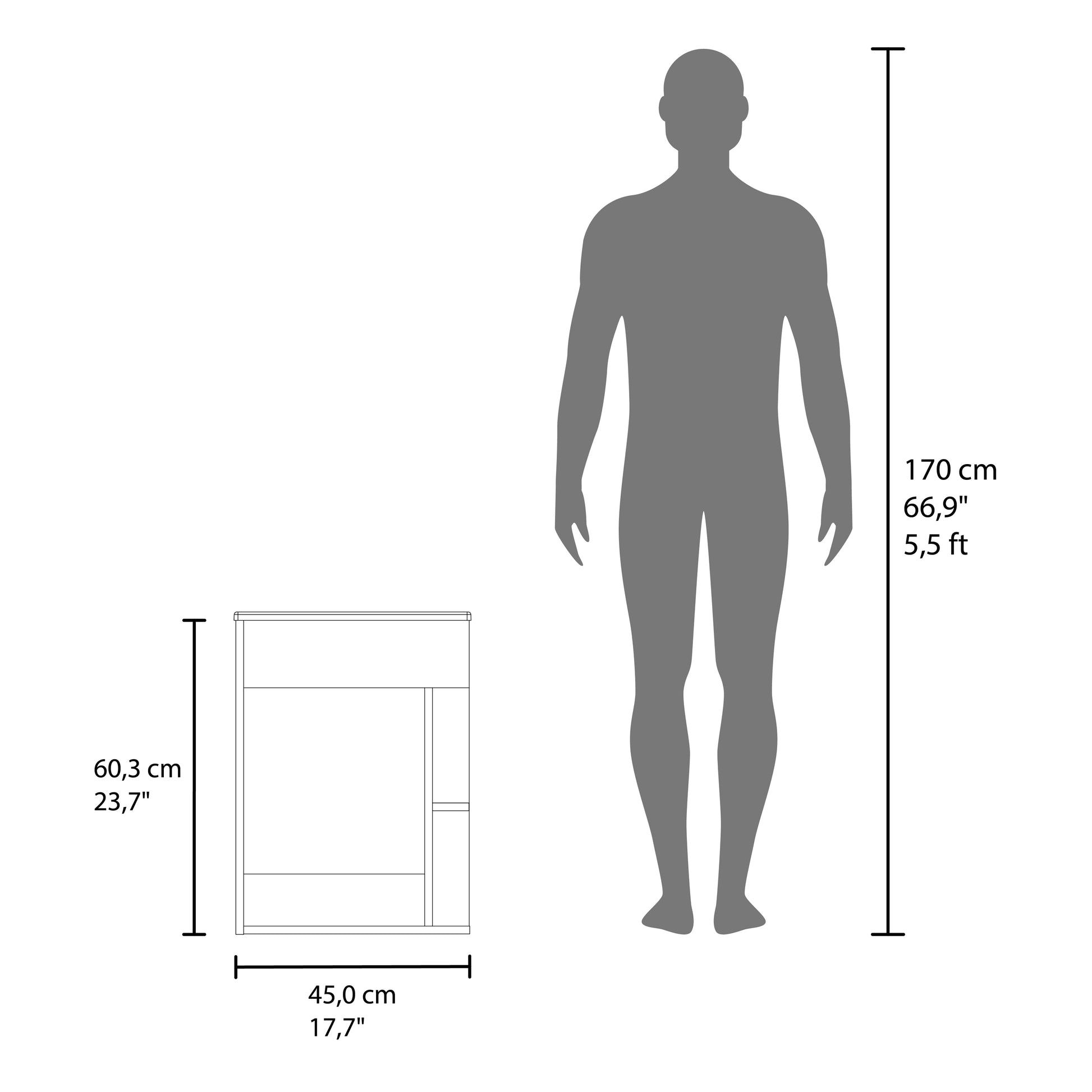 Black Bathroom Vanity - 23.7" H, Storage & Modern Style