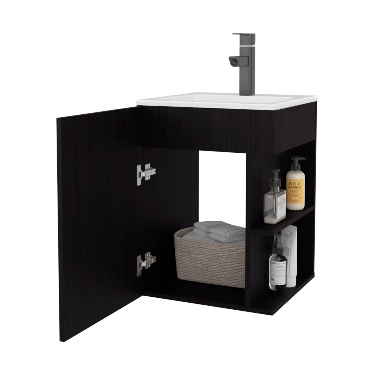 Black Bathroom Vanity - 23.7" H, Storage & Modern Style