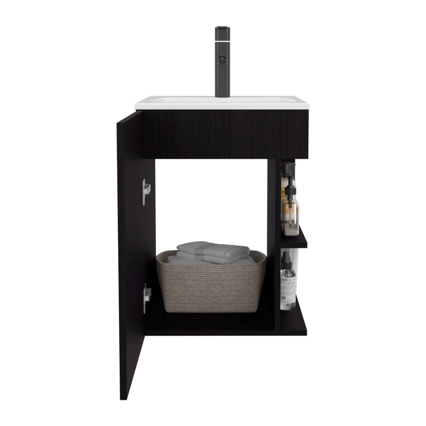 Black Bathroom Vanity - 23.7" H, Storage & Modern Style