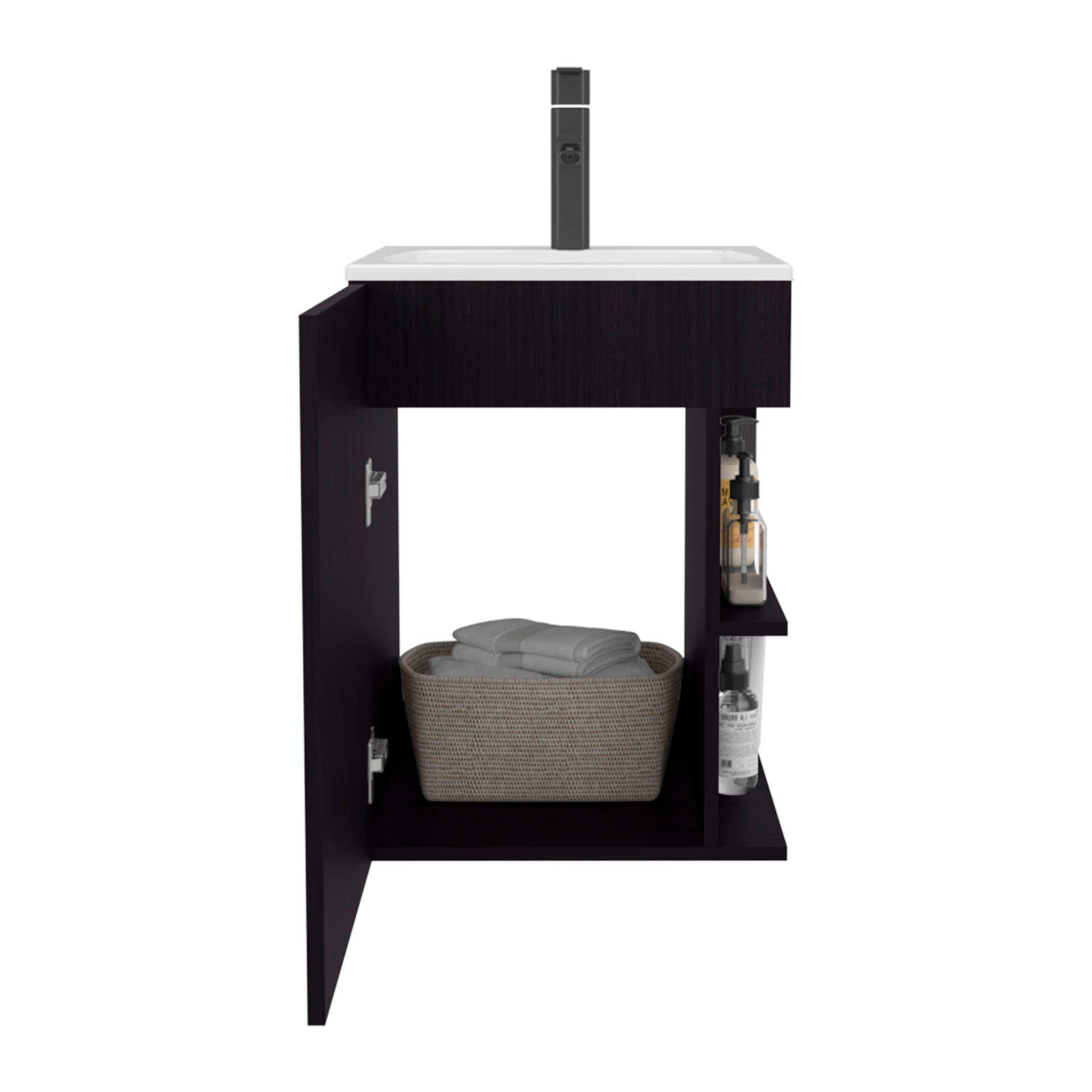 Black Bathroom Vanity - 23.7" H, Storage & Modern Style
