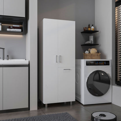 Storage Cabinet  70.9" H, 2 Doors, 1 Drawer, 3 Shelves, 4 Legs, White - Kitchen
