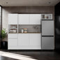 Natoma Kitchen Set, 6 Doors, 1 Drawer, 8 Shelves, White / Natural Oak