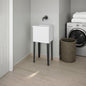 Kulm Utility Tub with 4 Legs and Large Wash Basin, White / Black Wengue