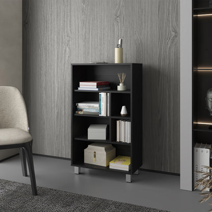 Charco Bookcase in Melamine with Six  Shelves, White