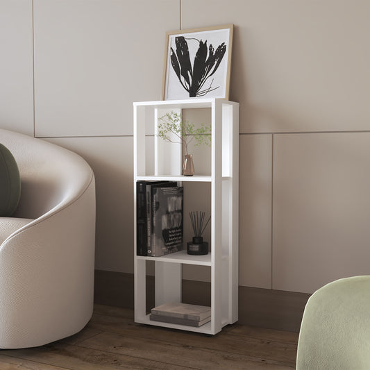 FM FURNITURE Modoc Bookcase in Melamine with Open Storage, White