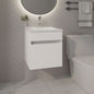 FM FURNITURE  Belle Bathroom Floating Vanity with Sink, 1 Door, White