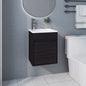 FM FURNITURE  Florence Bathroom Floating Vanity with Sink, 1 Door, Wengue