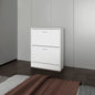 Ozzy Shoe Cabinet, 2 Tilt-Out Doors, Slim Design, Internal Supports, Modern Style, White