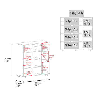 White Shoe Storage Cabinet 36" Tall - Bedroom Bookshelf