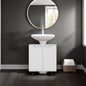 Londres Bathroom Vanity Cabinet for Pedestal Sink – Freestanding Storage Unit with Double Doors, Internal Shelves, and Open Back Design for Small Spaces,White
