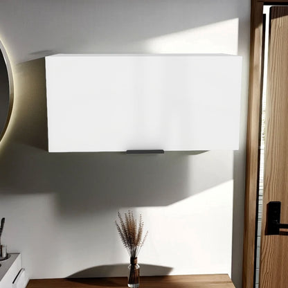 Coolidge Pull-Up Wall Cabinet, Compact Design, Single Shelf, Modern Style, White