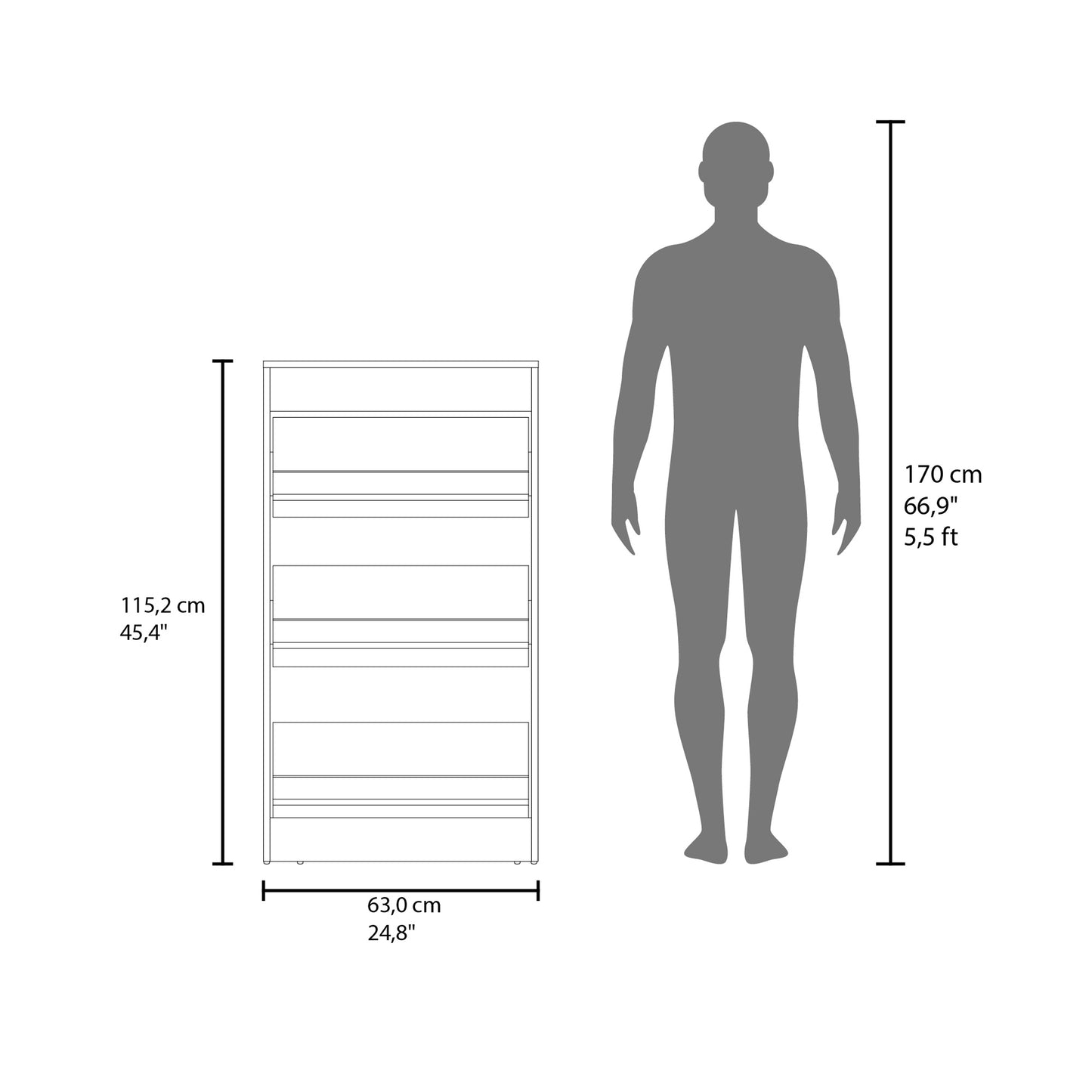 Wenge Shoe Storage Cabinet - 3 Flip-Down Compartments for Living Room