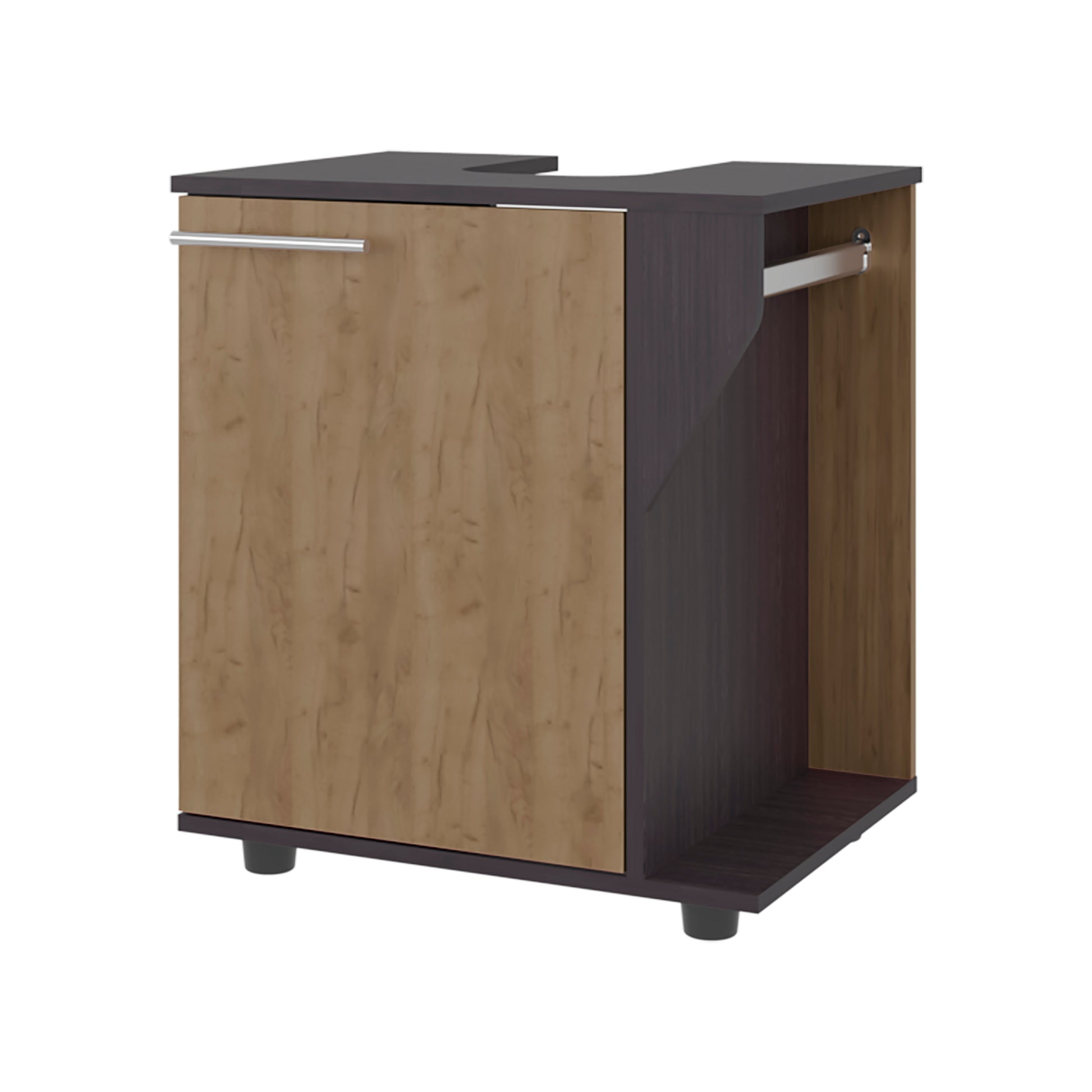 Multicolor Particle Board Bathroom Vanity with Two Shelves for Sink Storage