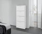 FM FURNITURE INOLA  Vertical Shoe Cabinet with Doors for Home Organization, White