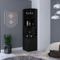Delhi Corner Bar Cabinet, Eight Built-in Wine Rack, Glass Rack, Double Door Cabinet
