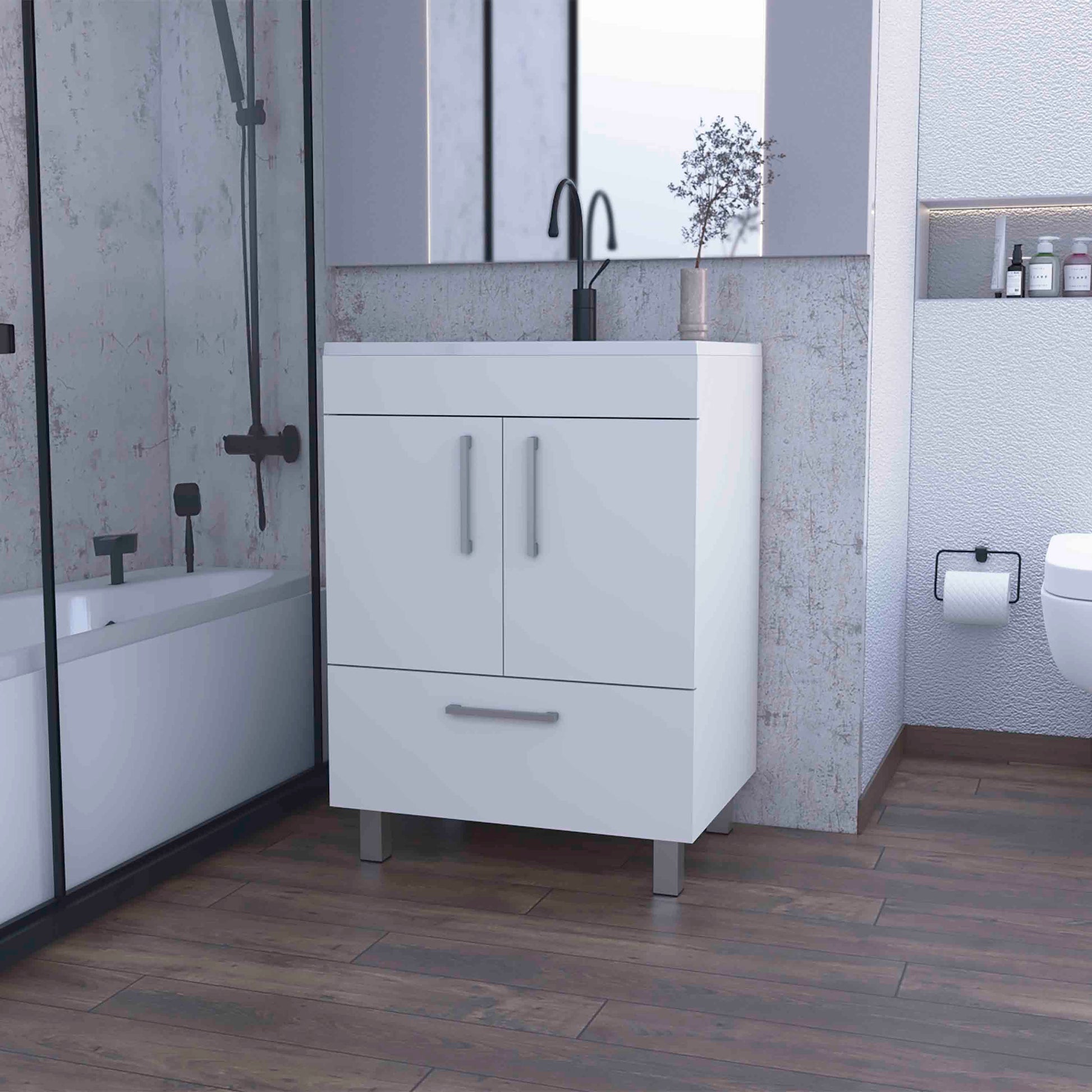 Othello Single Bathroom Vanity, Double Door Cabinet,One Drawer