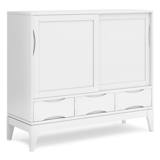 Harper 48 inch Wide Solid Hardwood Mid-Century Modern Medium Storage Cabinet in White