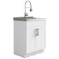 Hennessy - Deluxe 28" Laundry Cabinet with Faucet and Stainless Steel Sink - White