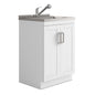 Kyle - 24" Laundry Cabinet with Faucet and Stainless Steel Sink - White