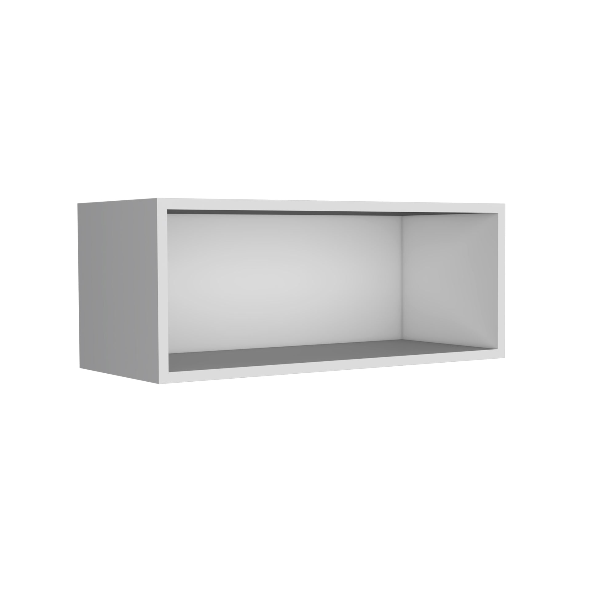 30" White Open Wall Cabinet - Storage Shelf for Living Room