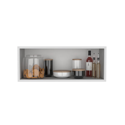 30" White Open Wall Cabinet - Storage Shelf for Living Room