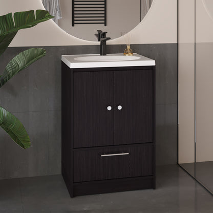Bathroom Vanity with Two Doors, Two Drawers Madison, Black