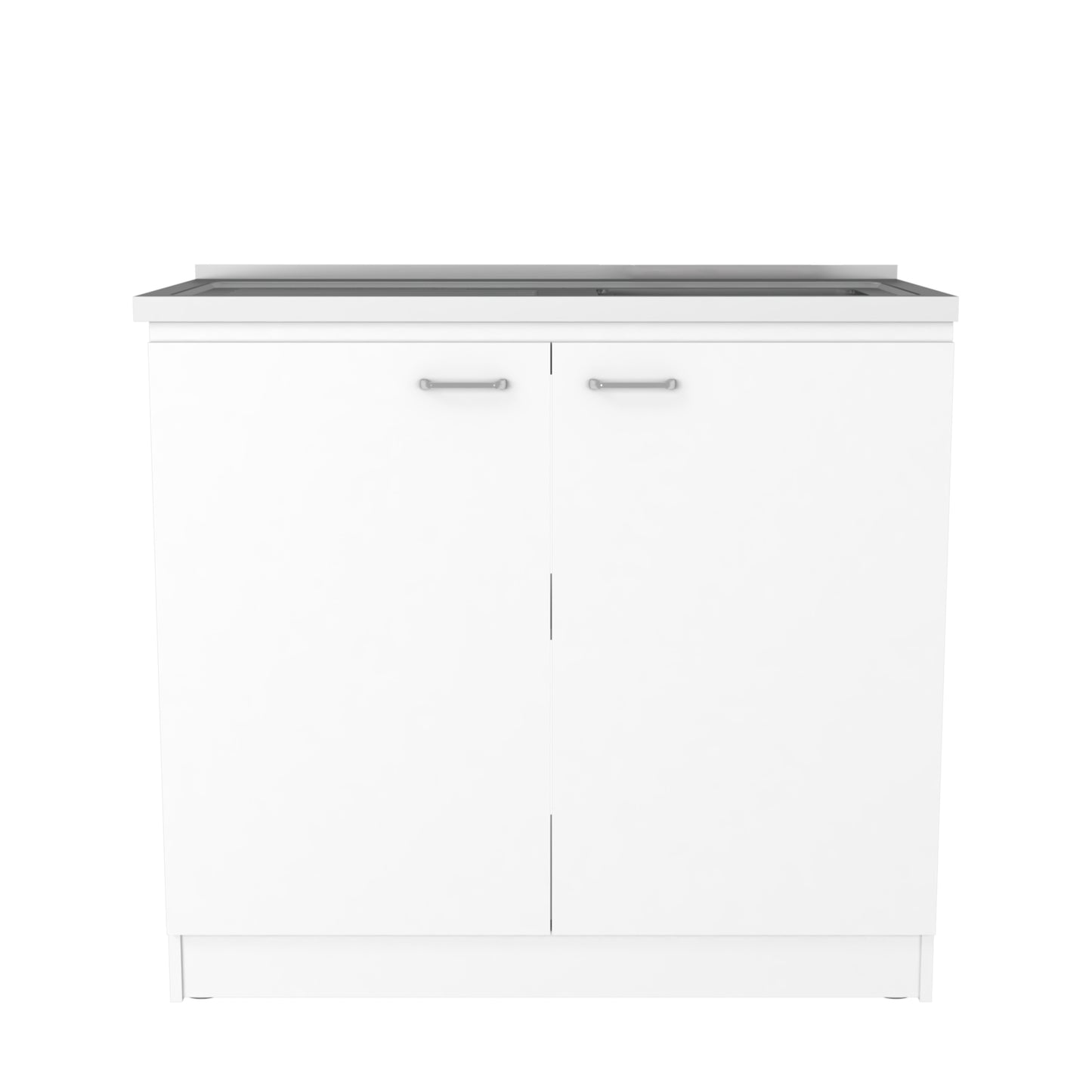 White Freestanding Kitchen Cabinet with Shelves - 39.3" x 20.5"