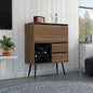 Prunus Bar Cabinet, One Cabinet, Two Drawers Mahogany / Black