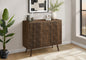 Accent Chest, 36" Wide, 2 Door Cabinet, Storage, Decorative, Dark Walnut Laminate, Mid Century, Transitional