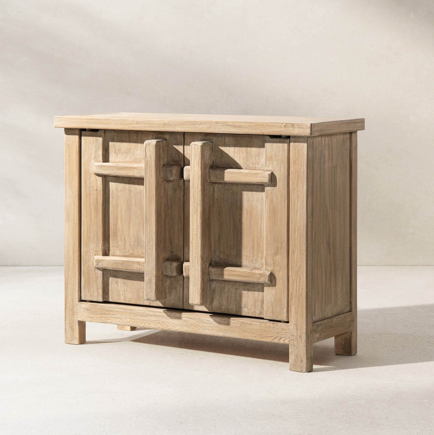 Rowan 48" Solid Reclaimed Pine 2-Door Accent Cabinet - Natural Brown for Living Room