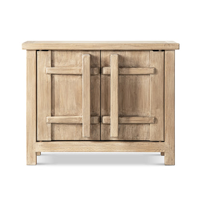 Rowan 48" Solid Reclaimed Pine 2-Door Accent Cabinet - Natural Brown for Living Room