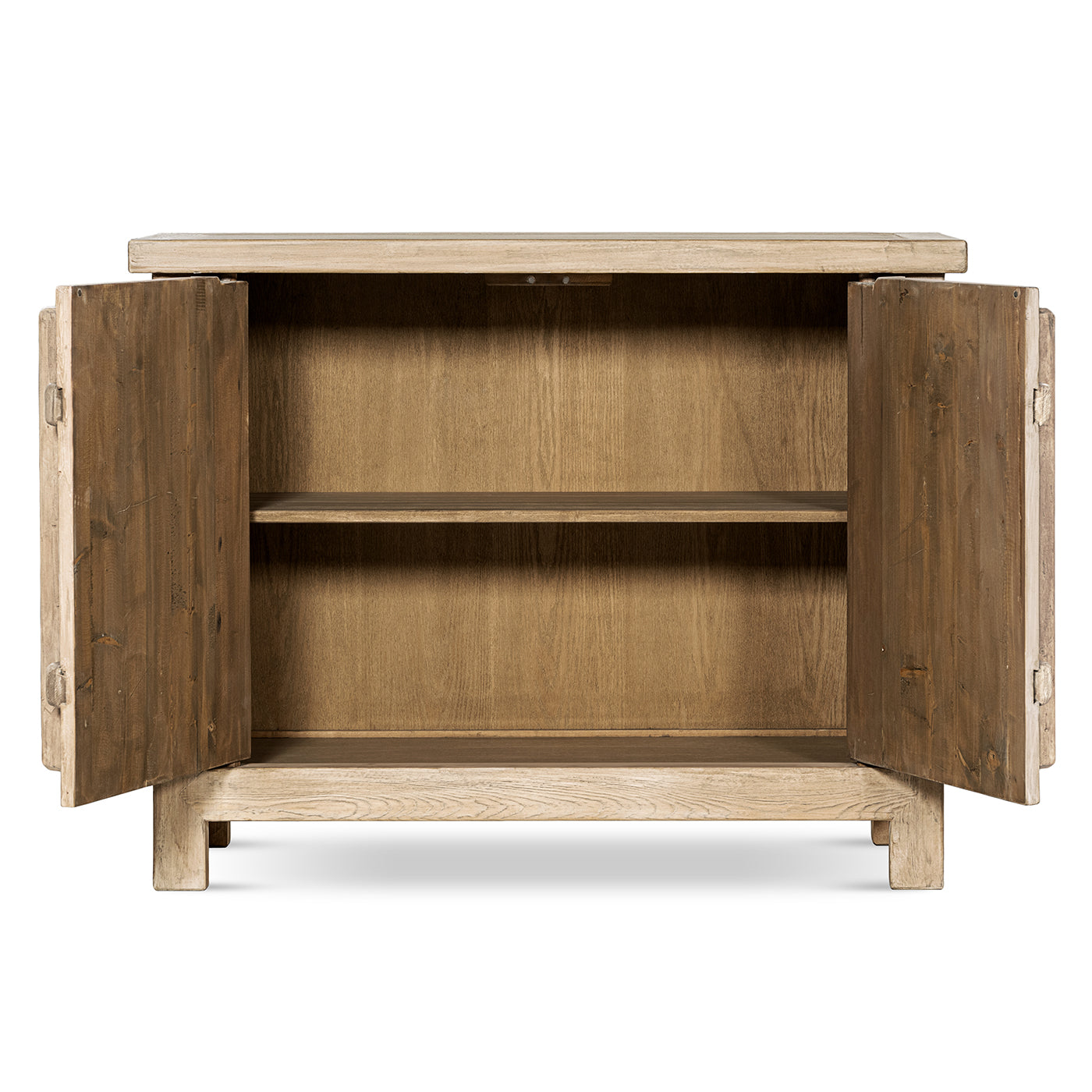 Rowan 48" Solid Reclaimed Pine 2-Door Accent Cabinet - Natural Brown for Living Room