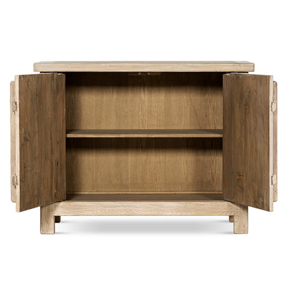 Rowan 48" Solid Reclaimed Pine 2-Door Accent Cabinet - Natural Brown for Living Room