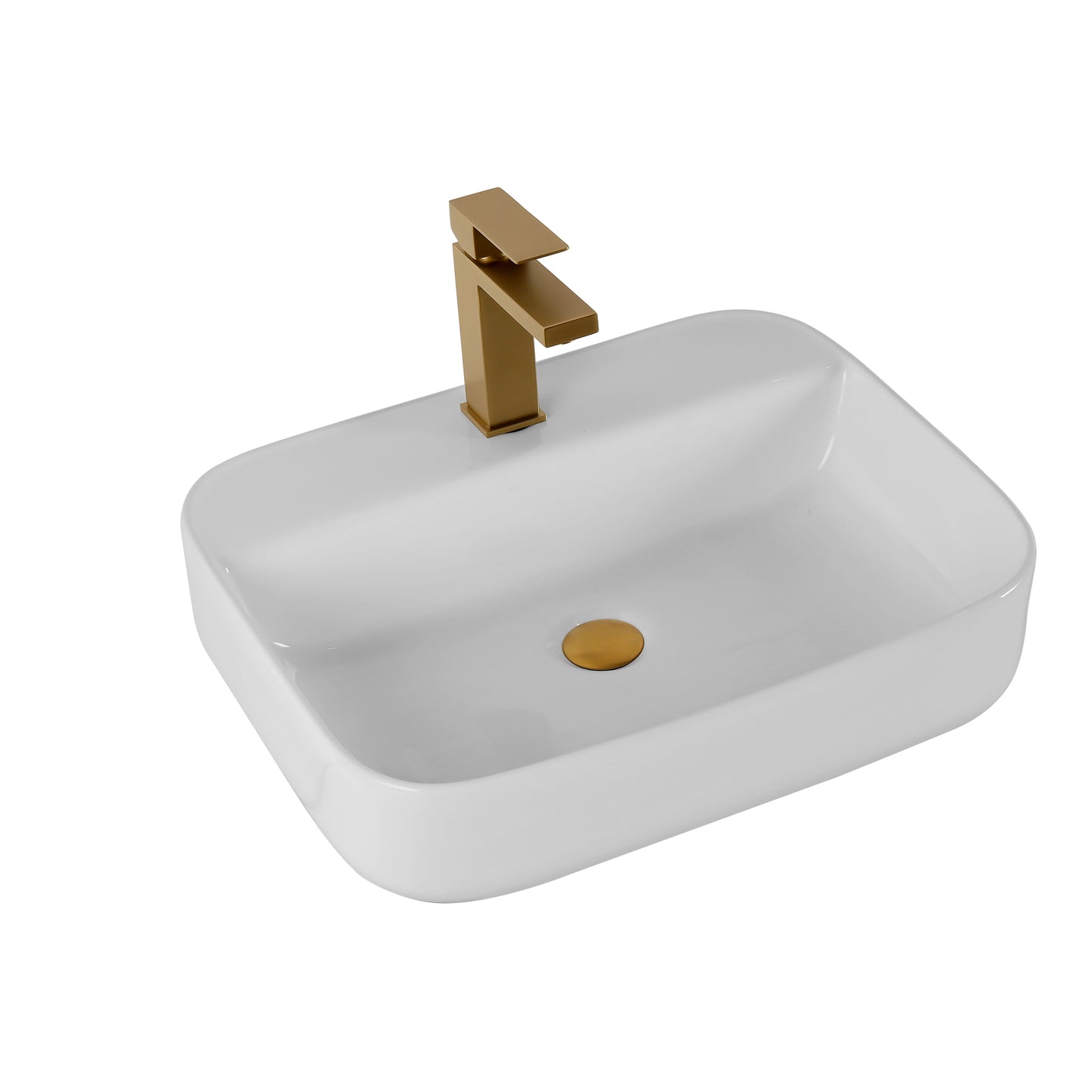 White Ceramic Bathroom Vanity Sink - Modern Design