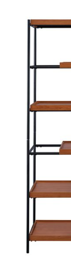 Oaken Honey Oak Bookshelf - Black Metal Display Shelf