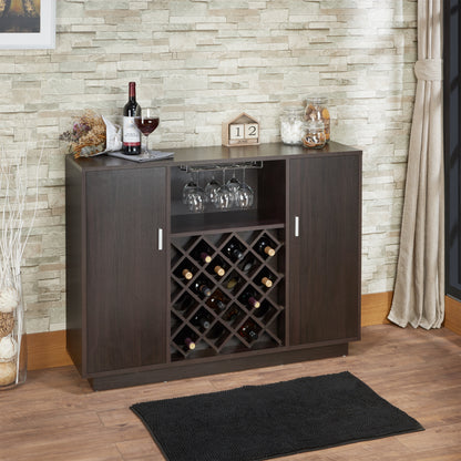 Espresso Wine Cabinet - 18 Bottle Storage