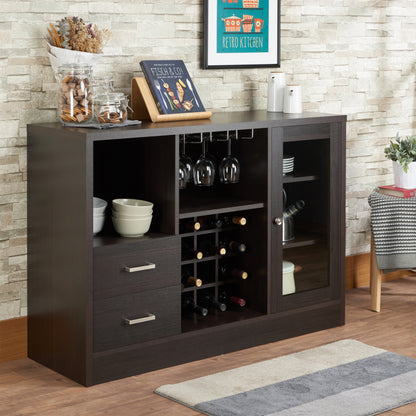 Hazen Espresso Finish Wine Cabinet III