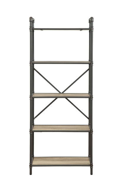 Gray Oak Bookshelf - 23" x 13" Display Shelf for Living Room