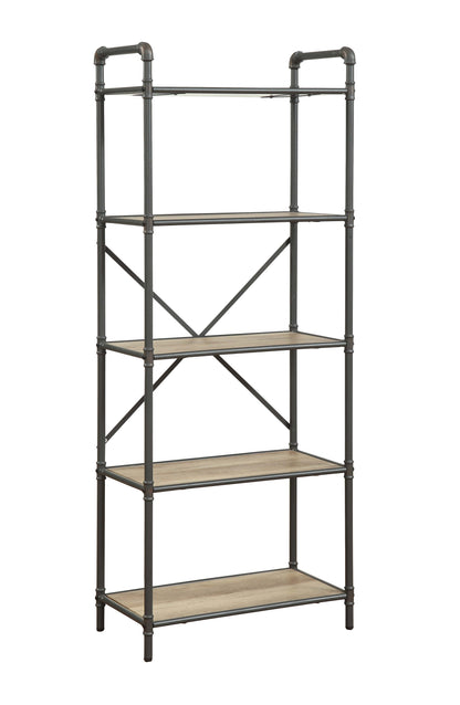 Gray Oak Bookshelf - 23" x 13" Display Shelf for Living Room