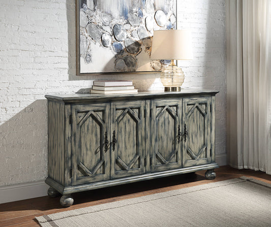 Pavan Rustic Gray Finish Console Cabinet