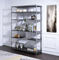 Vonara Rustic Gray Oak & Chrome Finish Bookshelf